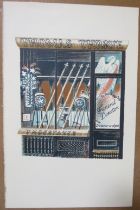 Eric Ravilious - Unframed lithograph, 'Undertaker's Shop', originally published in a book from