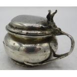 A Liberty silver circular mustard pot, Birmingham 1900, (missing liner). Approx weight 3.3 troy oz/