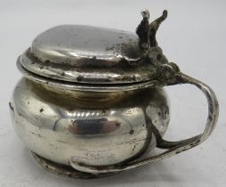 A Liberty silver circular mustard pot, Birmingham 1900, (missing liner). Approx weight 3.3 troy oz/