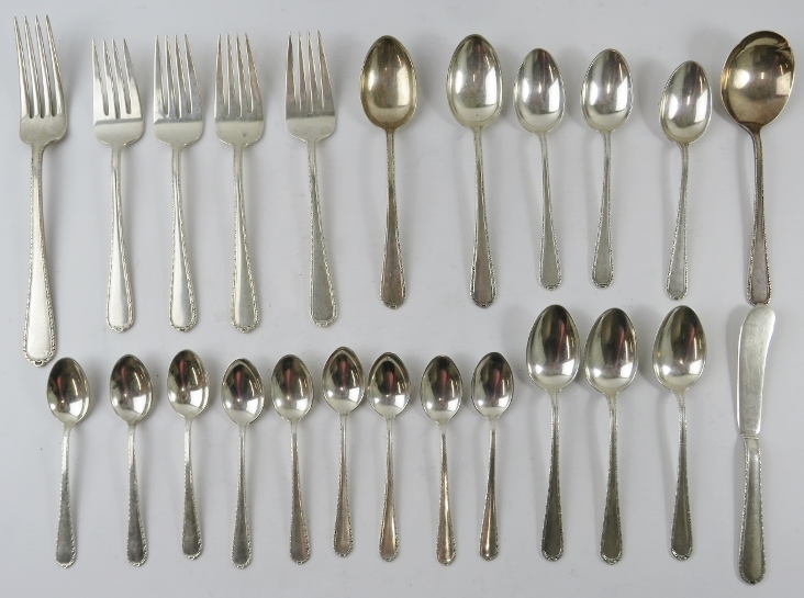 A mixed lot of International Sterling Pine Tree flatware including various spoons, forks and a