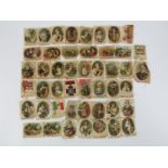 A collection of antique silk cigarette cards. (47 items) Condition report: Some age related wear