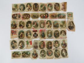 A collection of antique silk cigarette cards. (47 items) Condition report: Some age related wear
