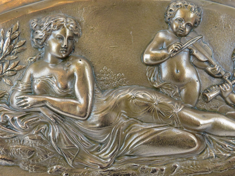 A Neoclassical style copper electrotype plaque, probably late 19th/early 20th century. Depicting - Image 2 of 3