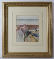 Helen Allingham RWS (1848-1926) - A framed & glazed watercolour, 'Awaiting the return', Lynmouth c.