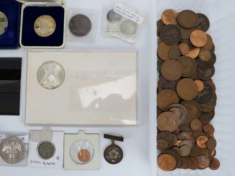 A collection of British and World coins. Notable coins included a Maria Theresa Thaler, three rare - Image 3 of 3