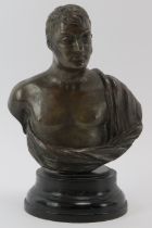A bronze bust of a Roman gentleman by George Garrard RA (1760-1826). Struck ‘G Garrard May 1820’.