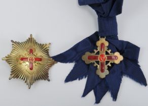 A Royal Norwegian Order of Merit Grand Cross set. The ’Den Kongelege Norske Fortenesteordenen’ was