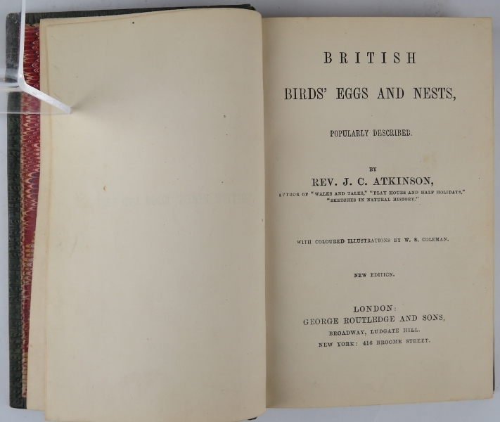 Two volumes: British Birds Eggs and Nests by Rev J C Atkinson, with colour illustrations. Full - Image 3 of 3