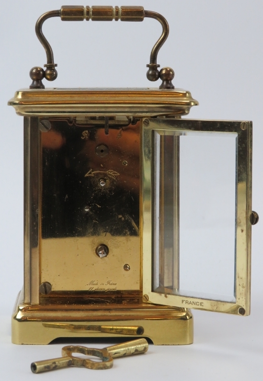 A London Clock Company brass carriage clock, 20th century. Dial signed ‘London Clock Co’. - Image 3 of 5