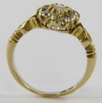 A last Victorian 18ct yellow gold diamond cluster ring, the old cut diamonds total estimated - Image 3 of 3