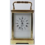 A French L'Epee brass carriage clock, 20th century. Dial signed ‘L’Epee Fondee en 1839 Sainte