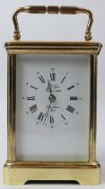 A French L'Epee brass carriage clock, 20th century. Dial signed ‘L’Epee Fondee en 1839 Sainte