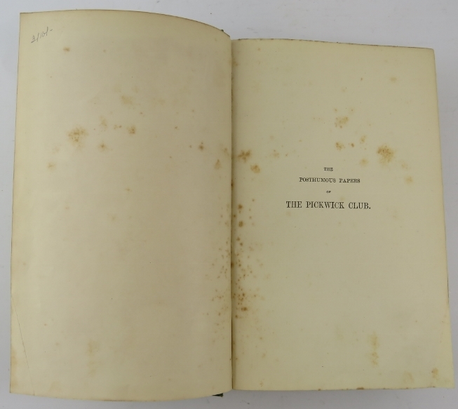 The Pickwick Papers, Charles Dickens, Chapman & Hall. Undated early edition, green cloth bound. - Image 2 of 4