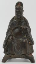 A Chinese bronze statue of Wenchang Wang, late Ming dynasty. The Taoist deity of culture and