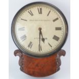 A Brockbank & Atkins of London mahogany wall clock, 19th century. Numbered 2257. With fusee