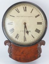 A Brockbank & Atkins of London mahogany wall clock, 19th century. Numbered 2257. With fusee