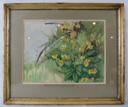 Kay Nixon (1895-1988) - A framed & glazed watercolour, 'Study of wild flowers', signed lower right K