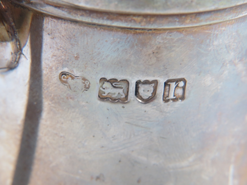 A silver baluster form coffee pot with fruitwood handle. Hallmarked for London 1912, maker - Image 3 of 3