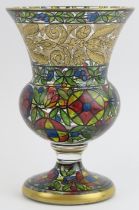 A German gilt and coloured glass rummer by Julius Mulhaus & Co, Haida, circa 1910 - 1920. Of thistle