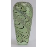 A Glasform iridescent green glass vase. Probably by John Ditchfield (unsigned). Inscribed ‘Glassform