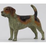 A cold painted bronze figure of a beagle hound dog, early/mid 20th century. Possibly Austrian. 9