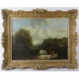 G Ferguson (19th century, British) - A framed oil on canvas, 'River landscape', signed lower