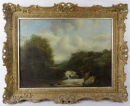 G Ferguson (19th century, British) - A framed oil on canvas, 'River landscape', signed lower