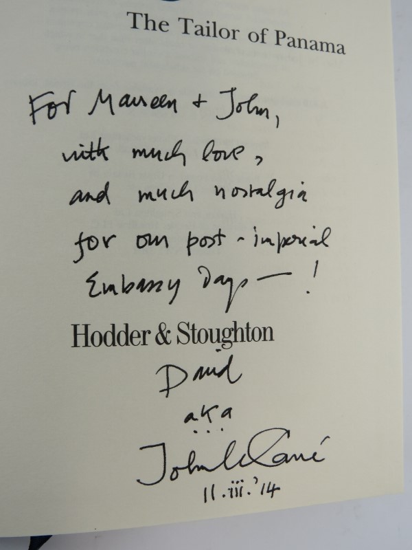 John Le Carre, signed, The Tailor of Panama, 1996 First Edition. Blue leather binding in black cloth - Image 2 of 4