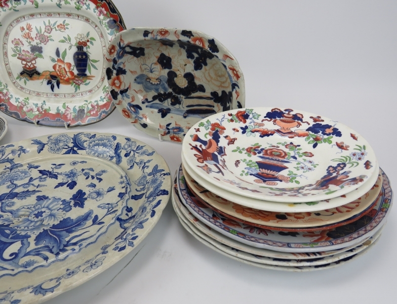 A group of ironstone china ceramic wares, 19th/20th century. (16 items) 34.8 cm largest diameter. - Image 3 of 6