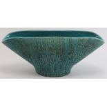 An Italian Aldo Londi for Bitossi turquoise studio pottery bowl, 20th century. With linear sgraffito