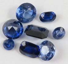 A Quantity of loose synthetic and/or treated sapphires (8) gross total weight 3.2gms approx