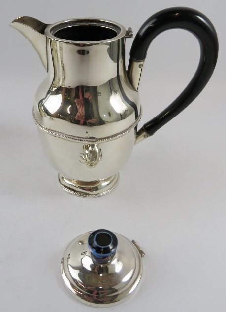 Four piece 1930s silver tea set with beaded decoration and bakelite handles. Hallmarked for - Image 3 of 5