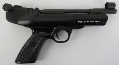 A Webley ‘Hurricane’ air pistol and Webley & Scott display case. With adjustable rear sight and