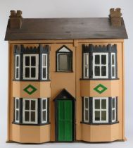 Toys and Models: A vintage Victorian style doll house. Box of furnishings included (See additional