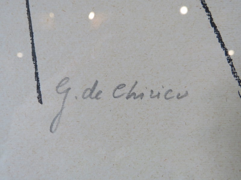 Giorgio De Chirico (1888-1978) - A framed & glazed lithograph, P/A 'Gli Archeologi', signed lower - Image 4 of 7