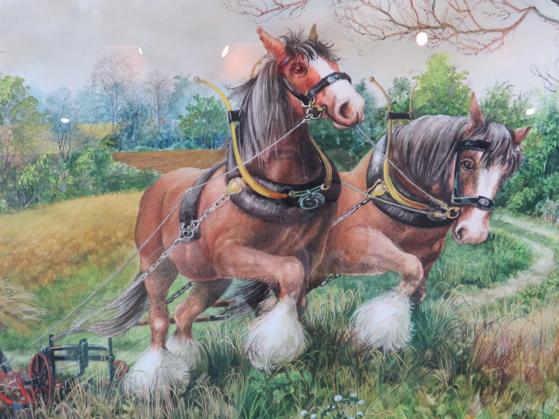 Clifford S Perry - A framed & glazed watercolour, 'Horses ploughing by Oast House, Ightham Mote - Image 3 of 8