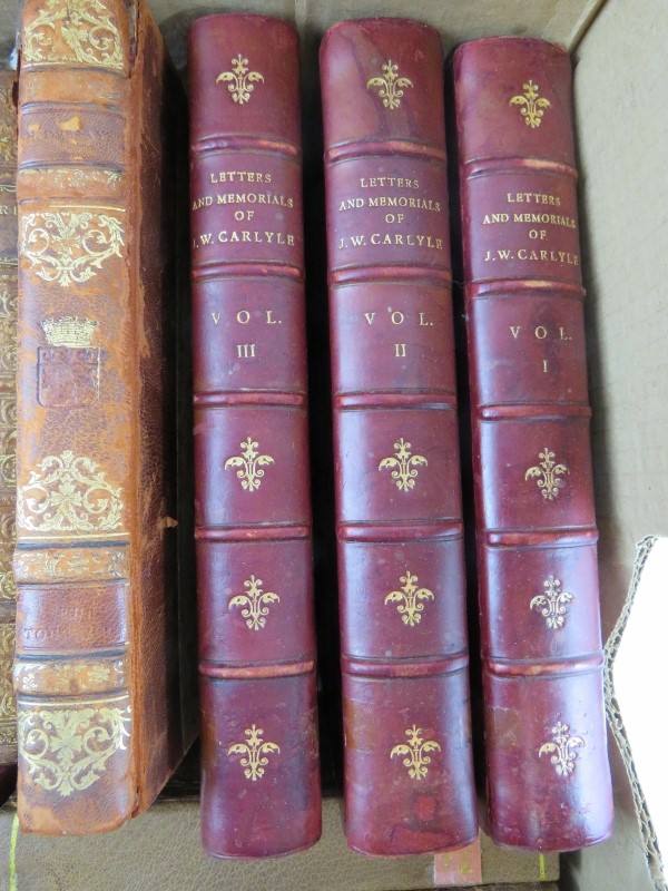 23 mixed mainly leather bound books including Aesop's Fables, J W Carlyle, Leigh Hunt and - Image 4 of 5