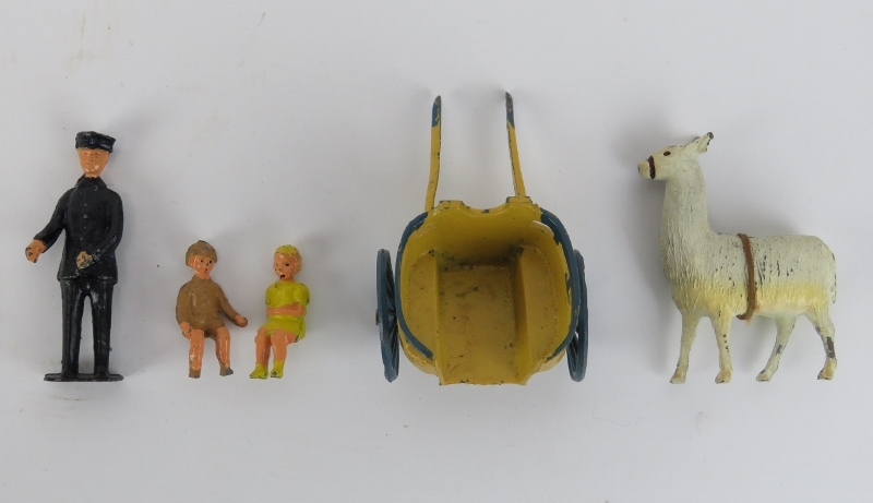 A Taylor and Barrett ‘Llama Cart Ride’ zoo series cold painted lead figures, circa 1930s/40s. - Image 2 of 2