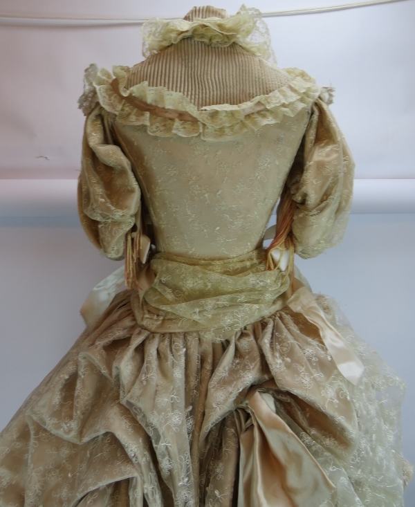 A vintage 1960s Victorian style Crinoline mannequin shop display dummy with gilt metal display - Image 7 of 9