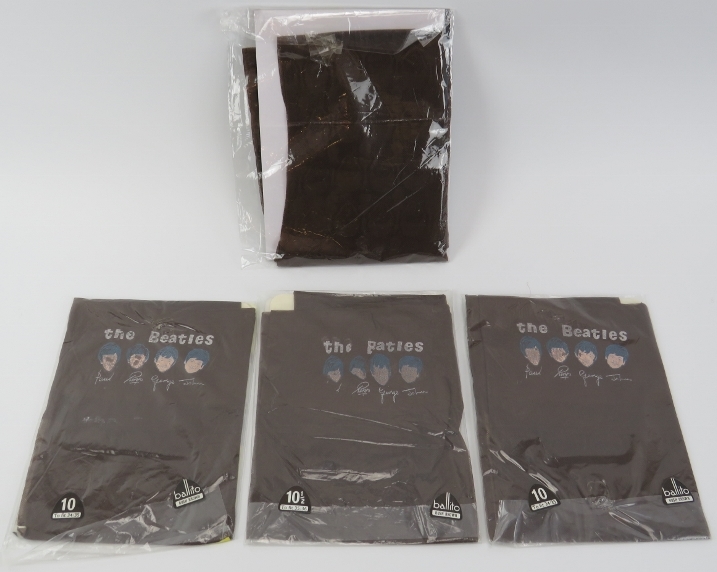 Pop memorabilia: Four pairs of 'The Beatles' textured mesh seamfree nylon stockings retailed by - Image 2 of 2