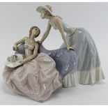 A large Lladro porcelain figural group entitled ‘Debutantes’. Model number: 5486. 21.5 cm height.