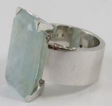 H Stern 18ct white gold, aquamarine and diamond dress ring, the milky aquamarine approximately