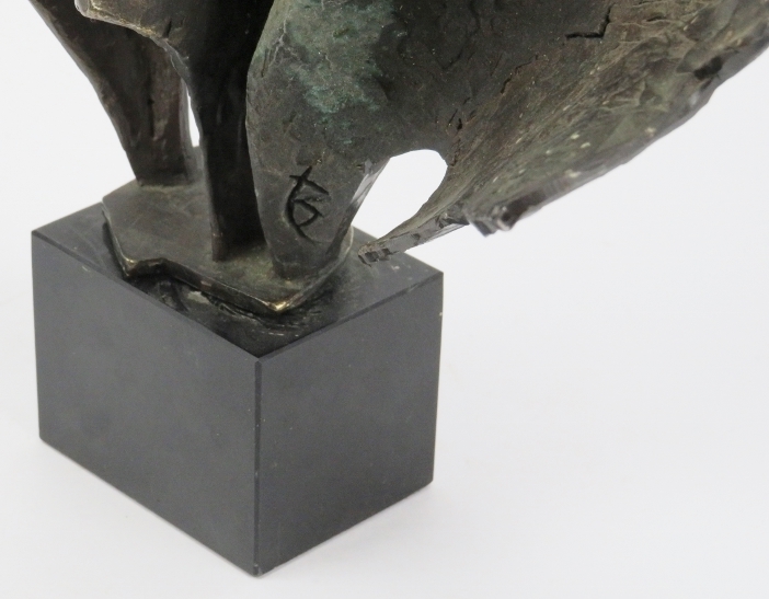 A Dutch bronze figural sculpture by Bernadette Leijdekkers, mid/late 20th century. Incised monogram. - Image 3 of 3