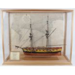 Maritime: A model of the 18-gun French Naval ship HMS Jalouse, 20th century. Finely hand crafted and