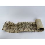 A vintage python snake hide, 20th century. 301 cm approximate length. Condition report: Some age