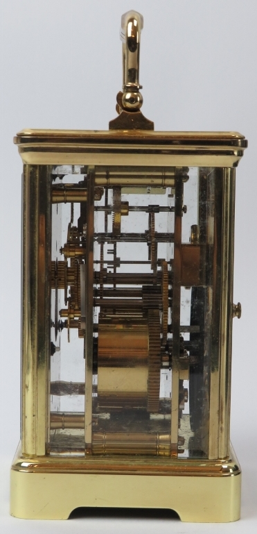 A French L'Epee brass carriage clock, 20th century. Dial signed ‘L’Epee Fondee en 1839 Sainte - Image 2 of 6