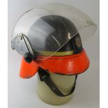A 1964 British Airports Authority Fire Service Hendry fire helmet with visor