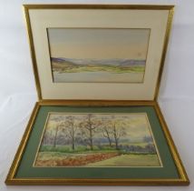 Viscountess Darnley - A framed watercolour, 'The Duke's drive, Sutherland', 27cm x 49cm approx and