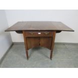 An unusual Georgian mahogany supper/writing table, having one long cock-beaded drawer with baize