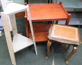 Two tier unit a coffee table and a part painted 'map' decorated stand